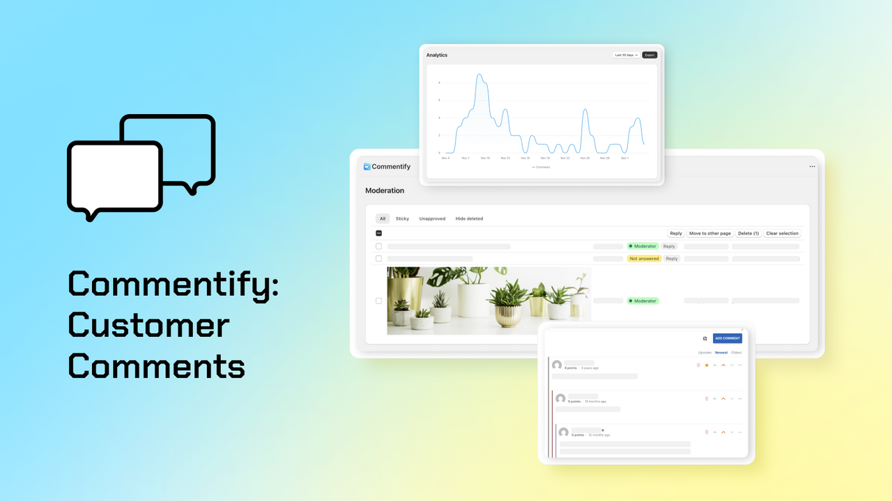 Commentify: Customer Comments official product preview