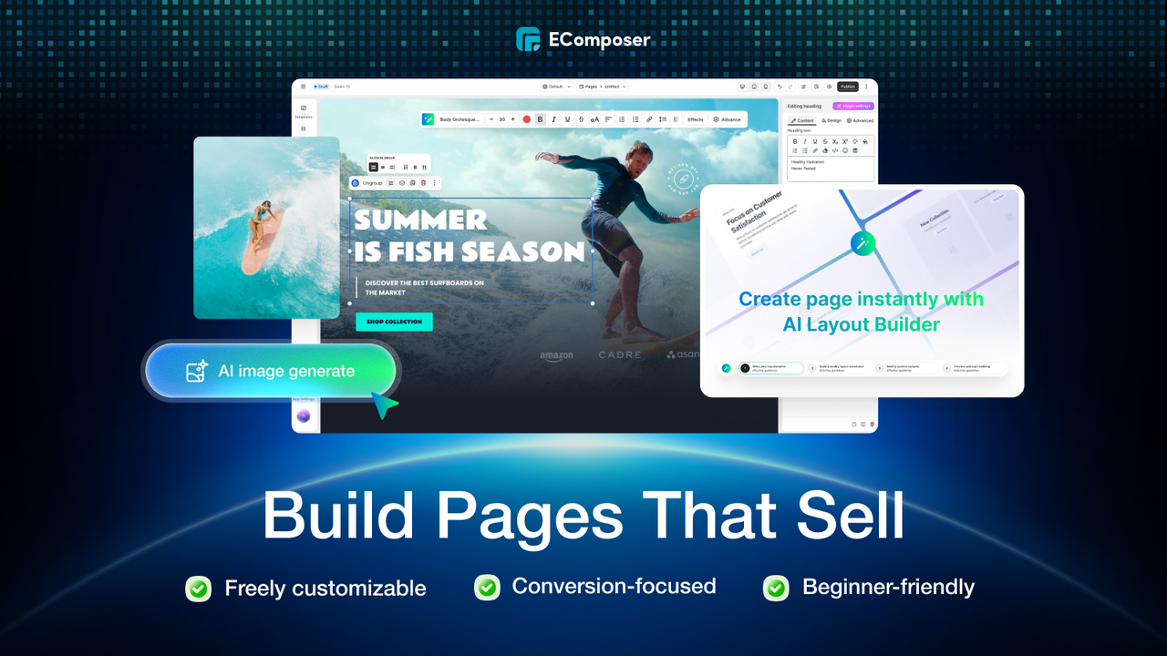EComposer Landing Page Builder official product preview