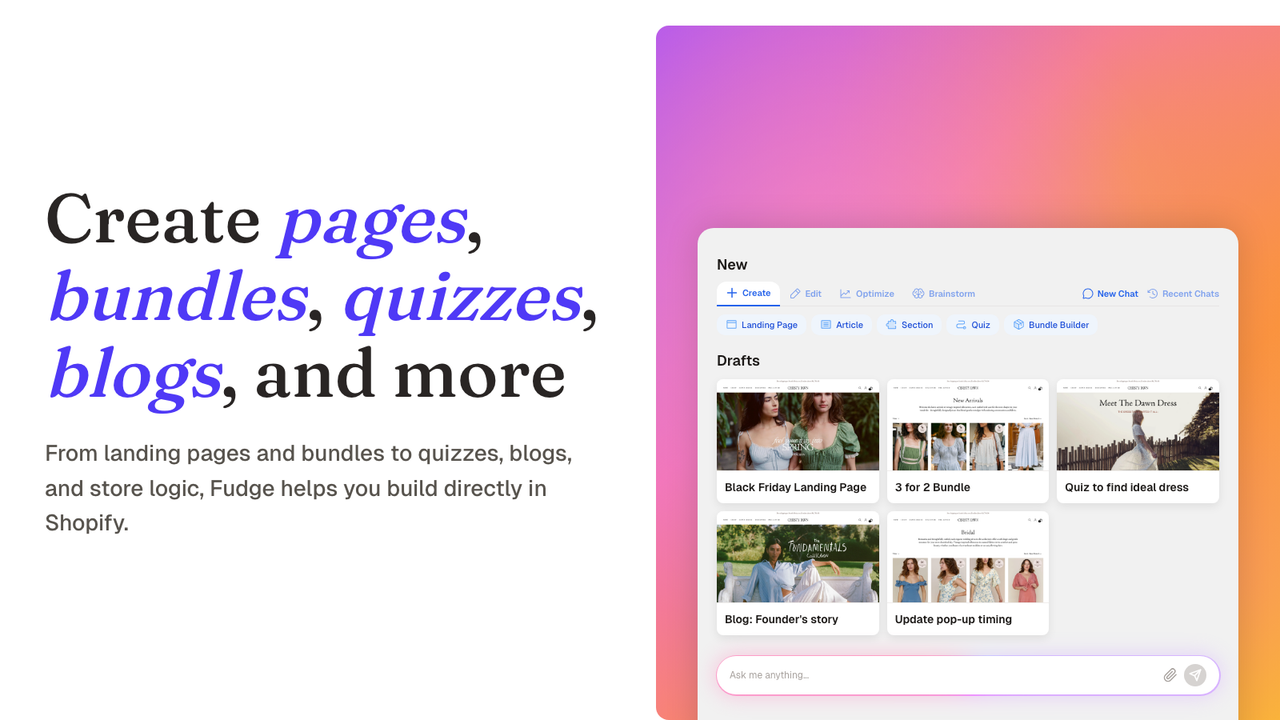 Fudge AI Store & Page Builder official product preview