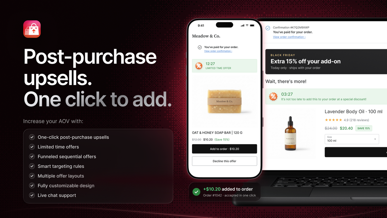 Kaching Post Purchase Upsell official product preview