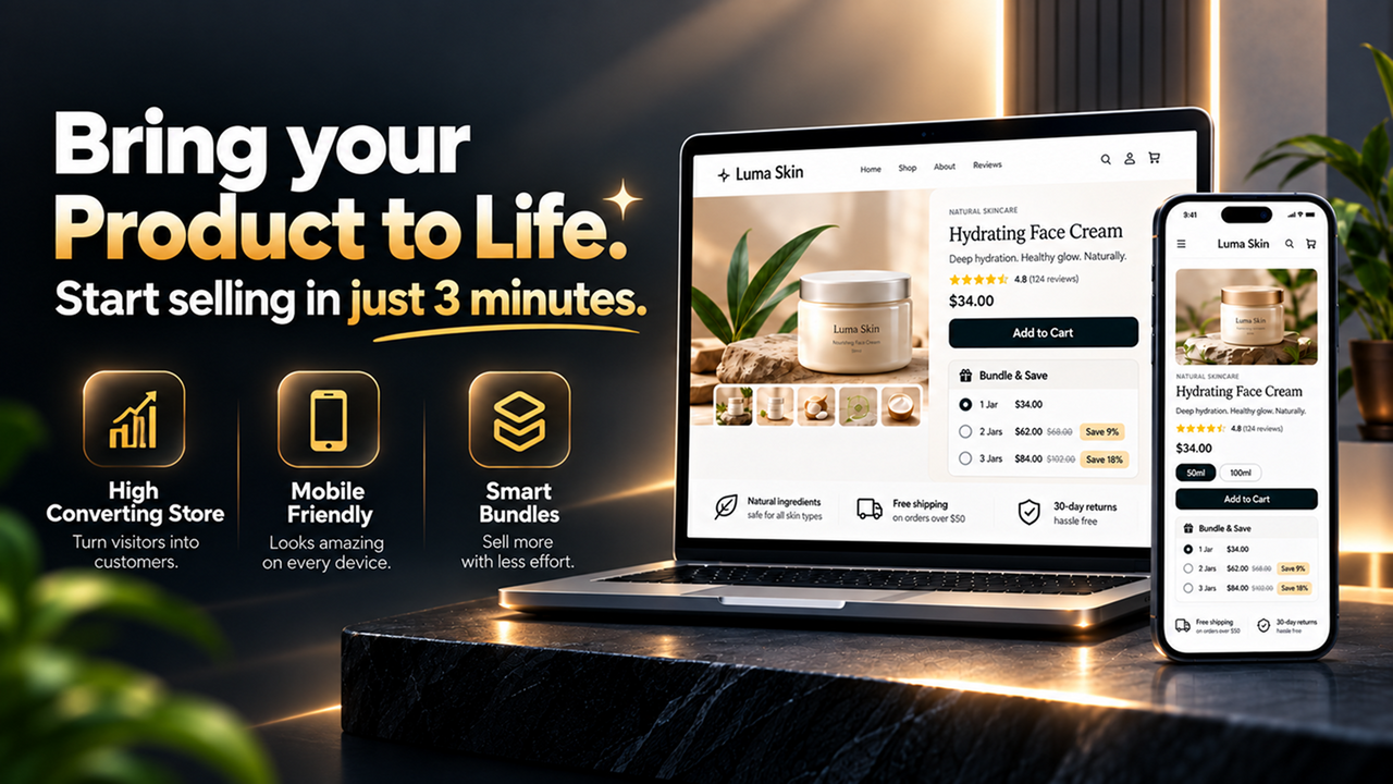 Kluck: AI Store Builder official product preview