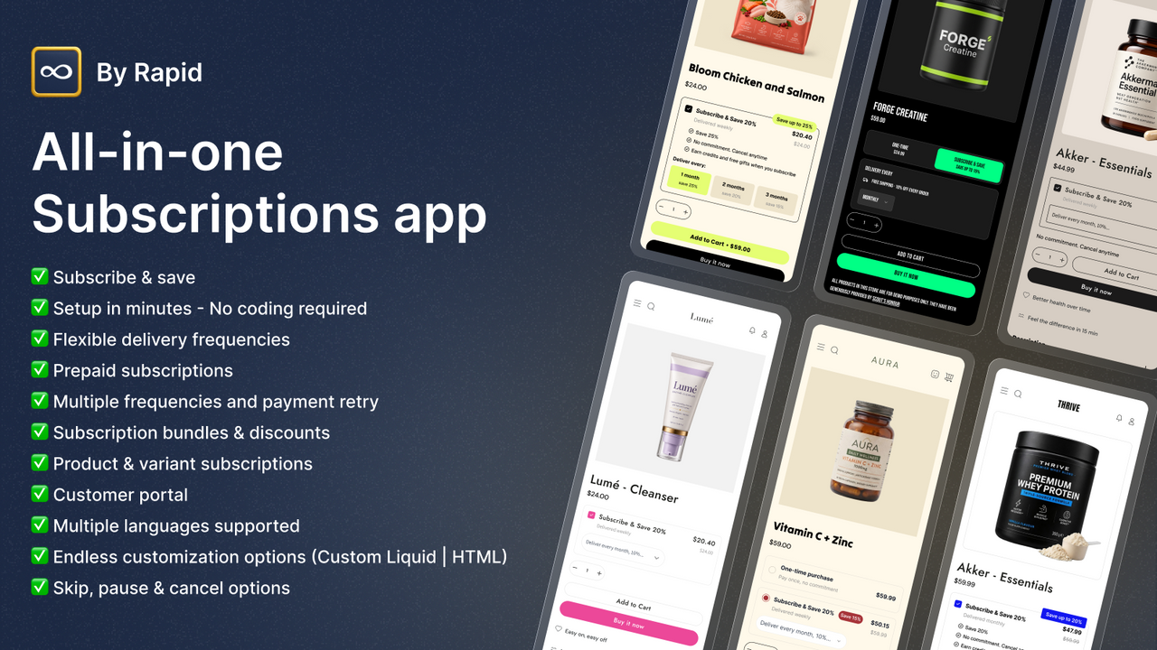 Rapid Subscriptions app official product preview