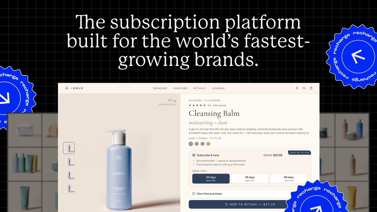 Recharge Subscriptions App official product preview