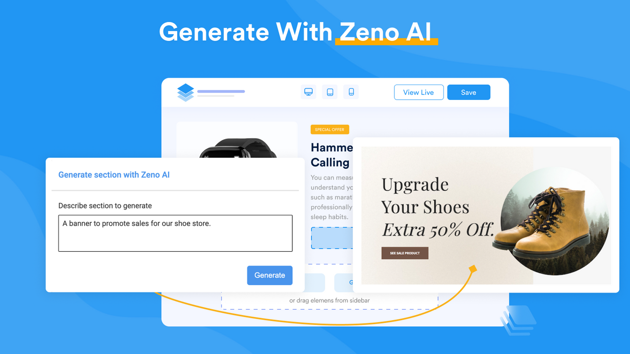 Zeno Landing Page Builder official product preview